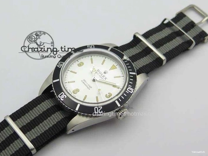 On SS Dial Strap Vintage 1680 White Nylon No Submariner A2836 Date 0218